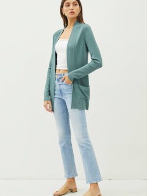 KNIT OPEN FRONT CARDIGAN