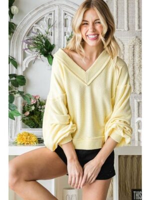 V NECK LONG SLEEVE TOP