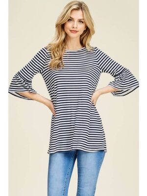 Ruffle sleeve stripe Tunic
