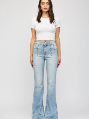 PATRICKS BLUE Super High Rise Relaxed Flare