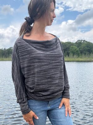 Long Sleeve Striped Knit Top