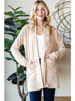 SOLID LONG SLEEVE CARDIGAN