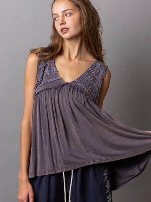 Loose-fit Babydoll Casual Top