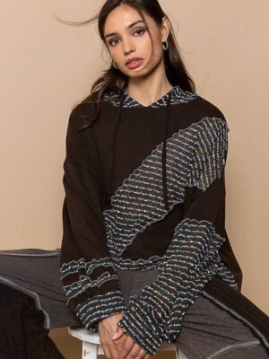 Oversized Boxy Knit Hoodie