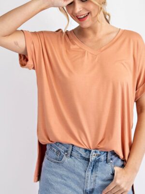 V-Neck With Back Pleat Detail