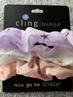 Elegant Fabric Hair Tie w/Stars