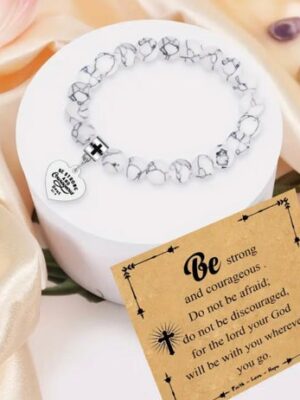 Be Strong Beaded Cross Bracelet